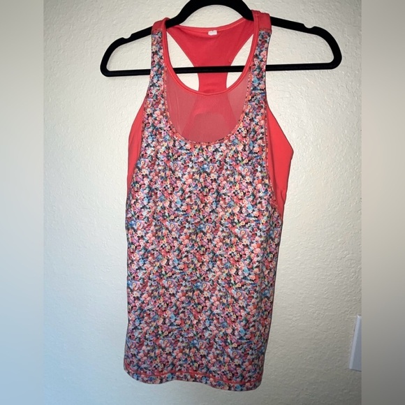 Lululemon Athletica Mesh With Me Floral Print Athletic Tank Top SIZE 8 MEDIUM - Picture 6 of 12
